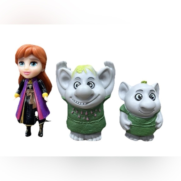 Disney Other - Lot of 3 Disney Frozen Anna & Surprise Stone Troll Father Son Figures Small